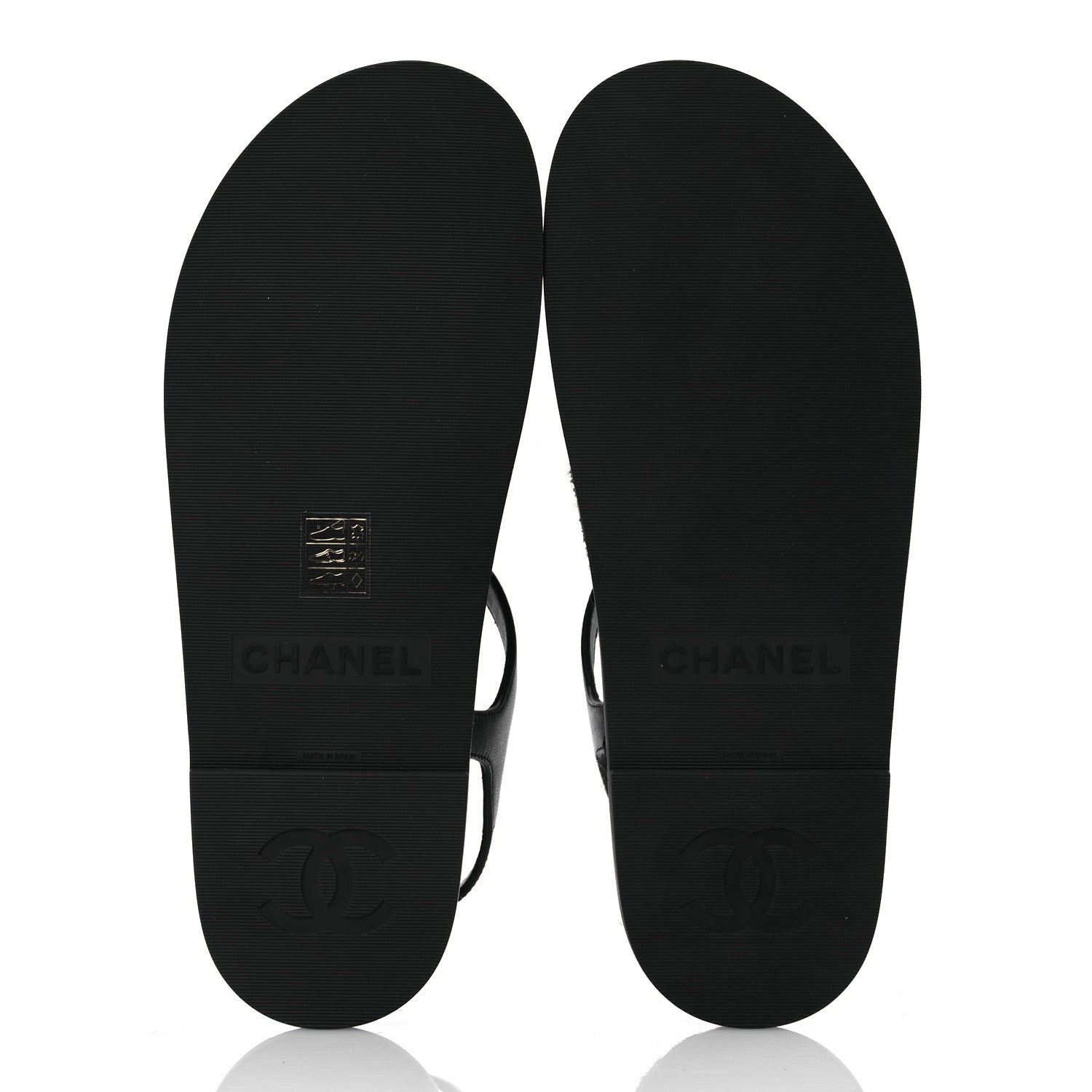 Chanel Lambskin Espadrille Sandals 41 Black 7 of 14