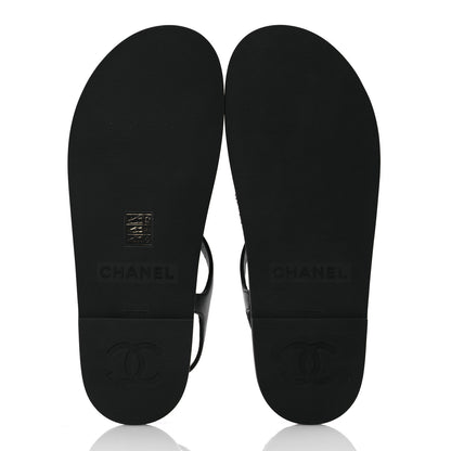 Chanel Lambskin Espadrille Sandals 41 Black 7 of 14