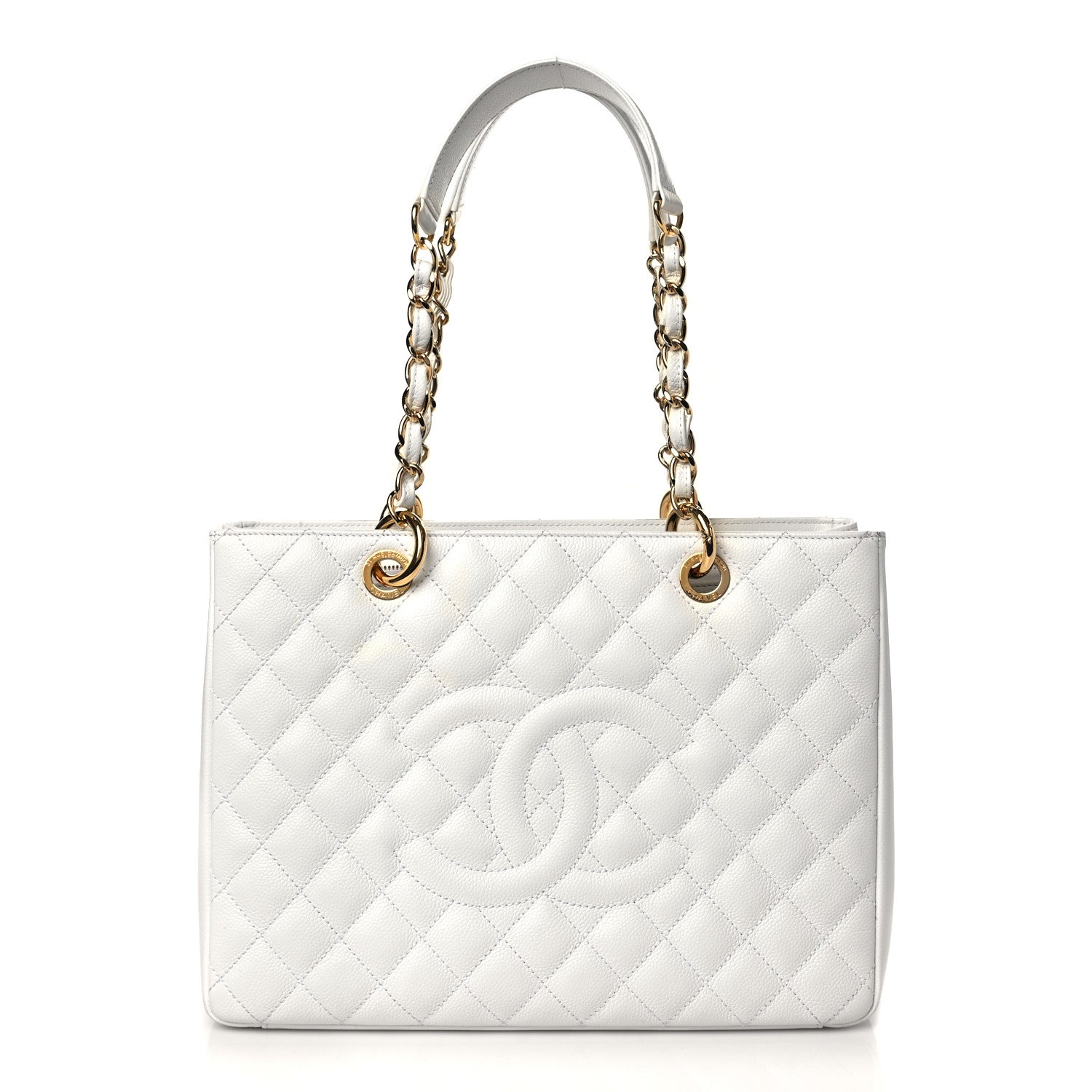 Chanel Caviar Quilted Grand Shopping Tote GST White 1 of 8