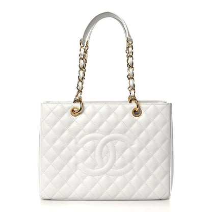 Chanel Caviar Quilted Grand Shopping Tote GST White 1 of 8
