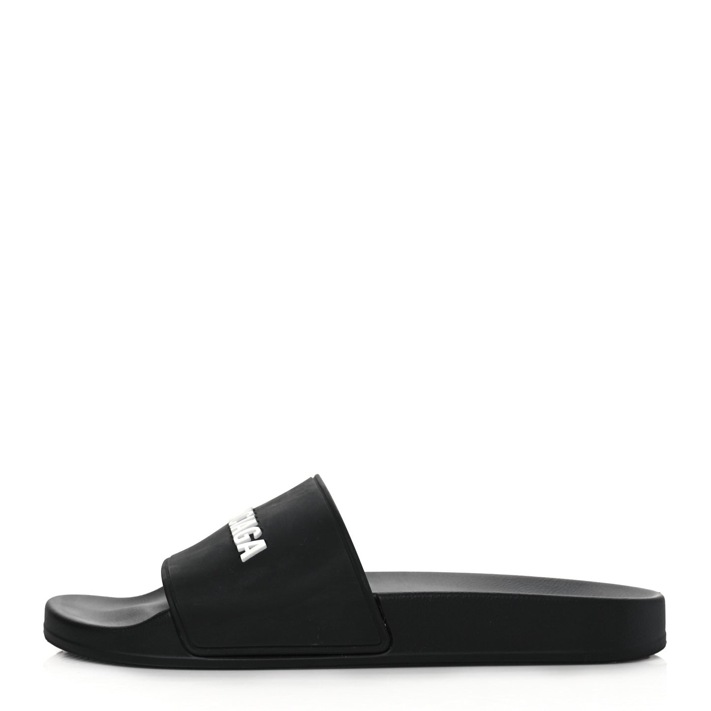 Rubber Womens Logo Pool Slide Sandals 41 Black White