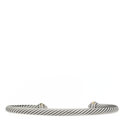 David Yurman Sterling Silver 18K Yellow Gold 4mm Cable Classics Bracelet 2 of 3