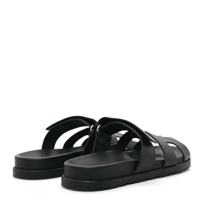 Hermes Calfskin Womens Chypre Sandals 38.5 Black 5 of 10