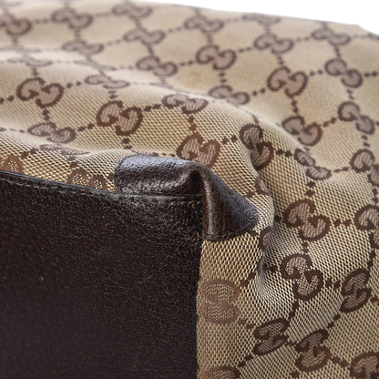 Gucci GG Monogram Medium Web Handle Bucket Tote Dark Brown 21 of 26
