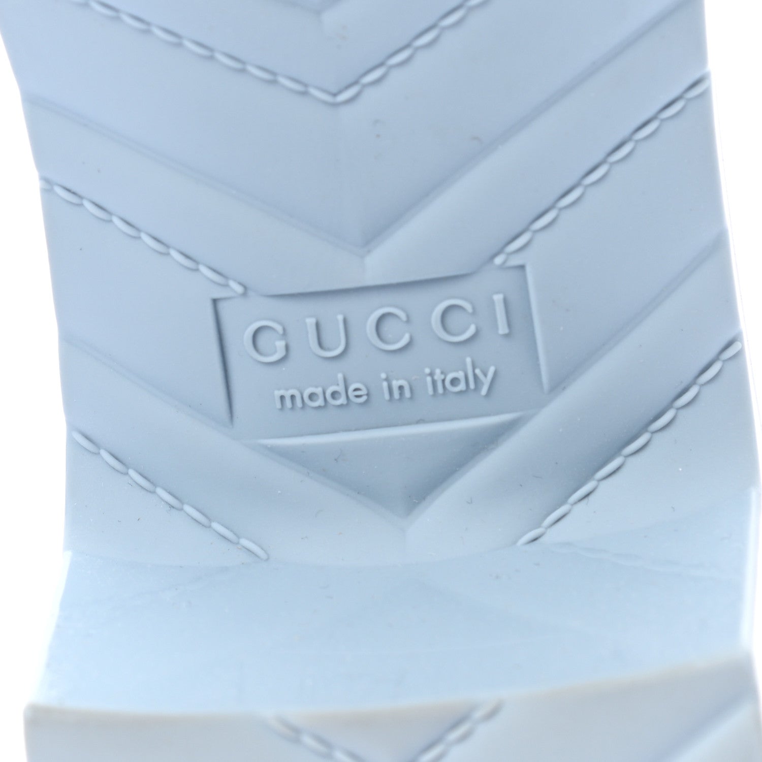 Gucci Rubber Gucci Logo Womens Platform 20/60mm Slide Sandals 42 Porcelain Light Blue 6 of 8