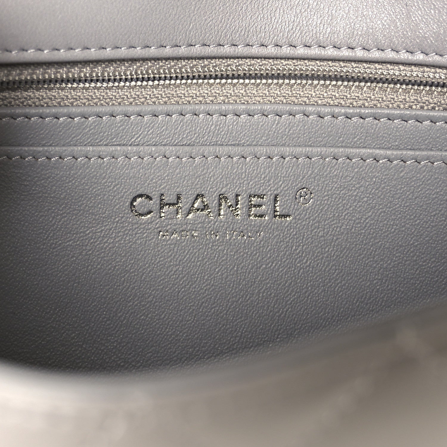 Chanel Lambskin Quilted Mini Rectangular Flap Grey 6 of 12