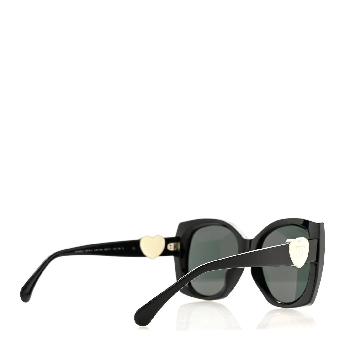 Acetate Square CC Heart Sunglasses 5519-A Black White
