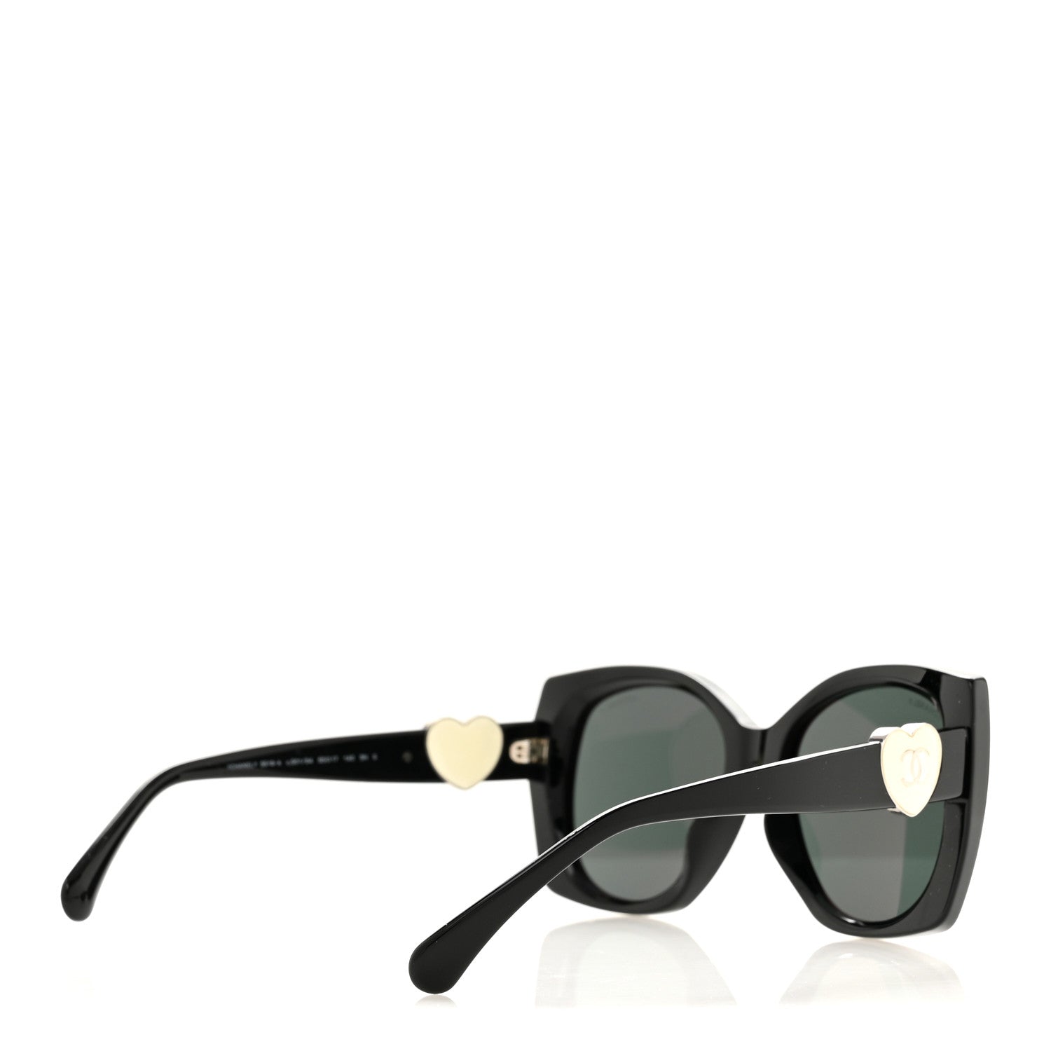 Chanel Acetate Square CC Heart Sunglasses 5519-A Black White 4 of 8