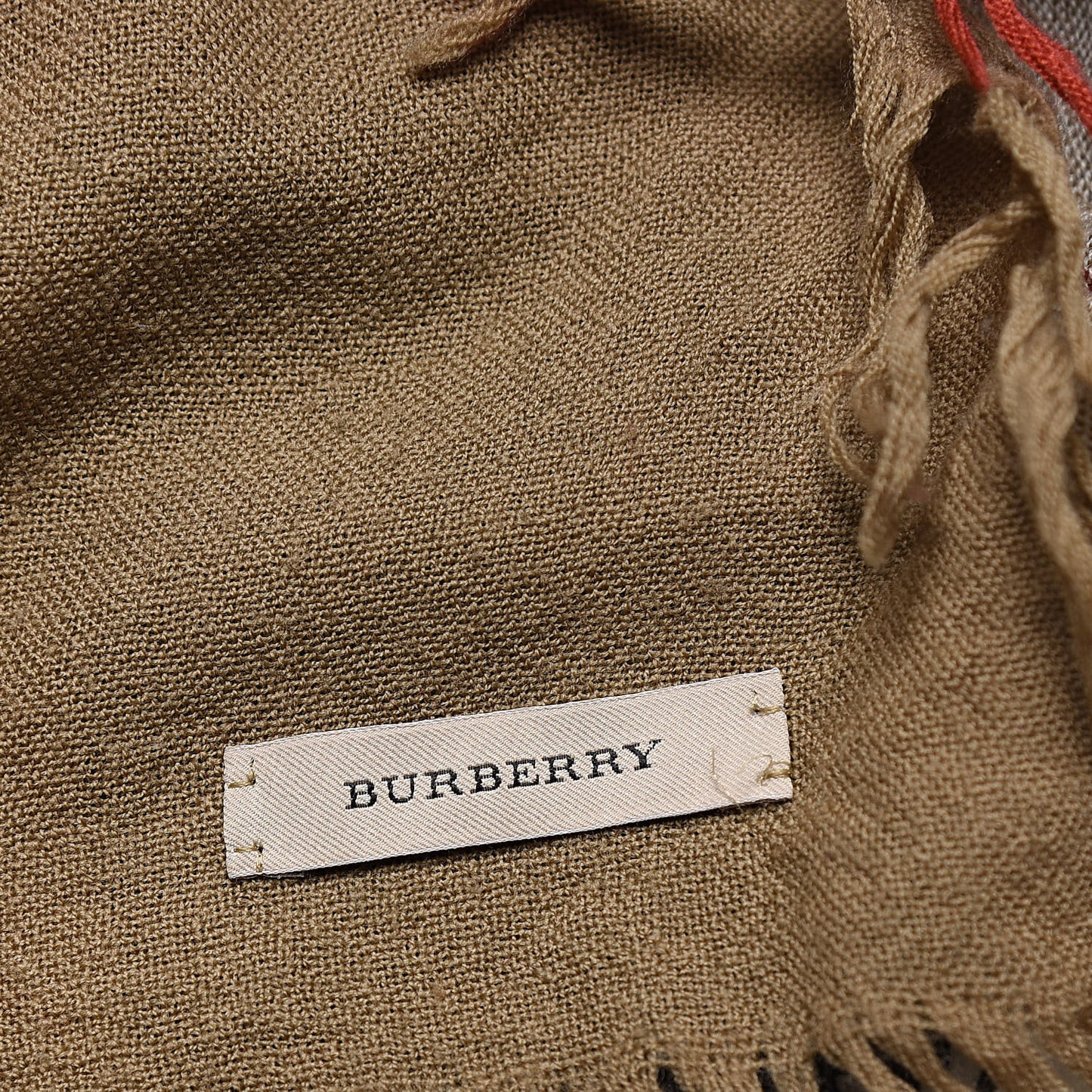 Merino Wool House Check Scarf Brown