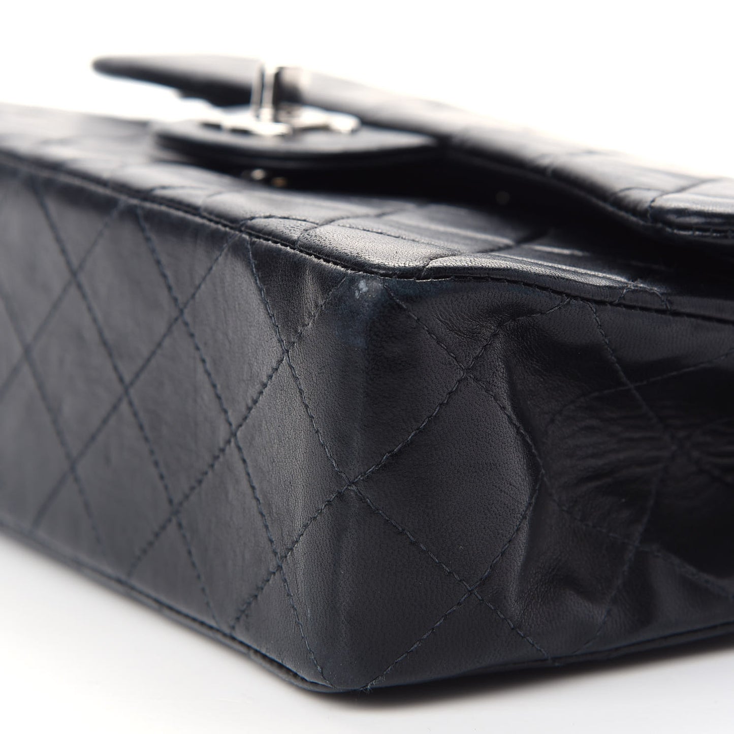 Lambskin Quilted Small Double Flap Black