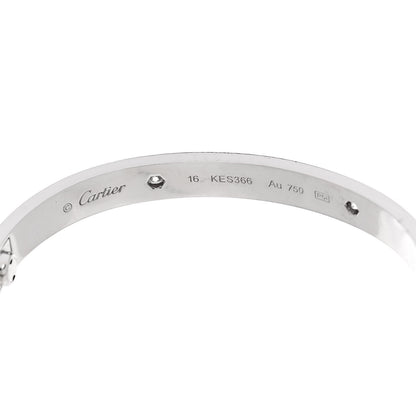 Cartier 18K White Gold 4 Diamond LOVE Bracelet 16 6 of 9