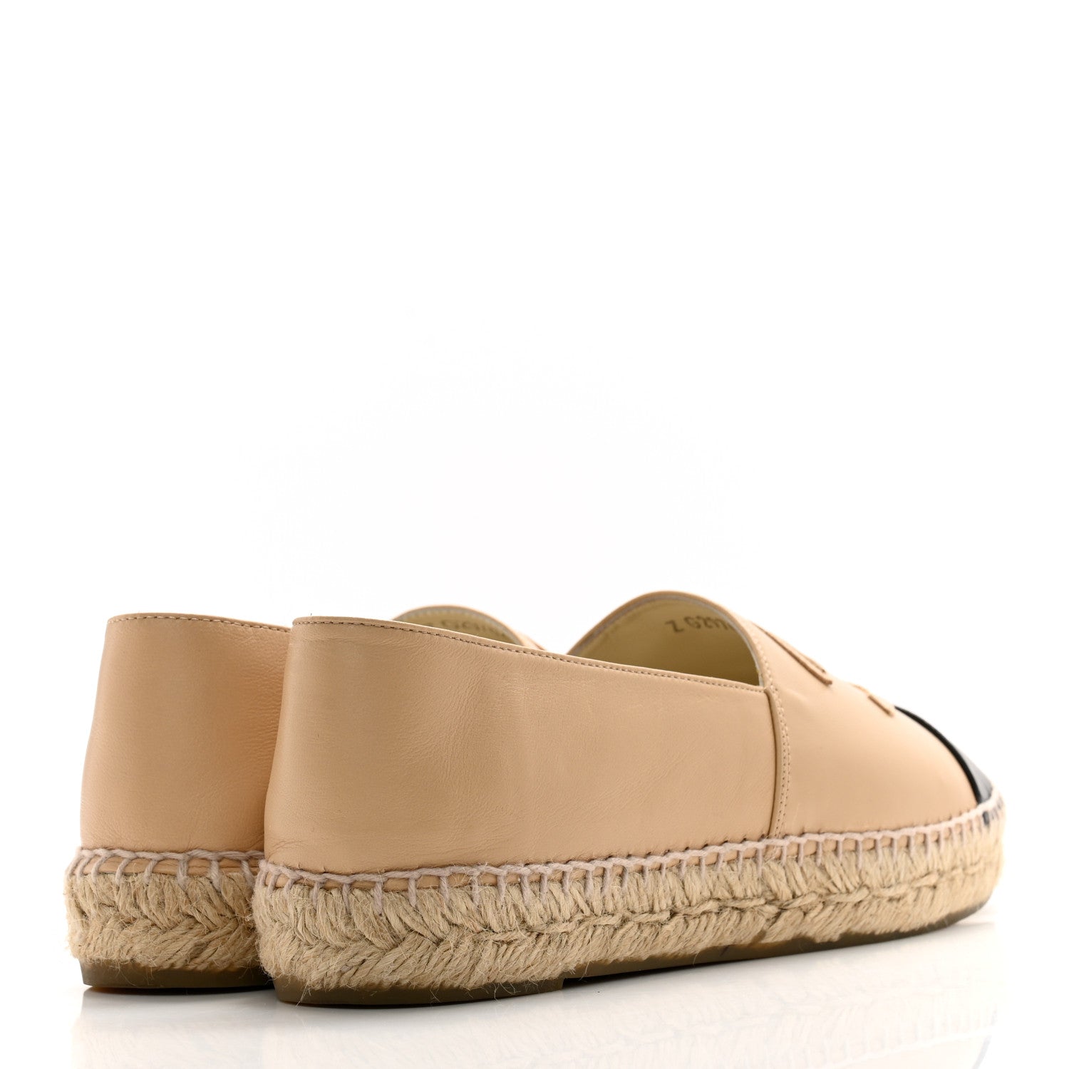 Chanel Lambskin CC Espadrilles 38 Beige Black 4 of 11