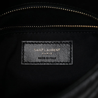 Saint Laurent Lambskin Quilted Toy Loulou Puffer Monogram Chain Satchel Black 6 of 10