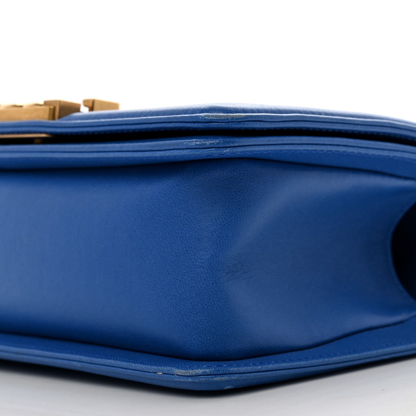 Lambskin Quilted Small Boy Flap Blue