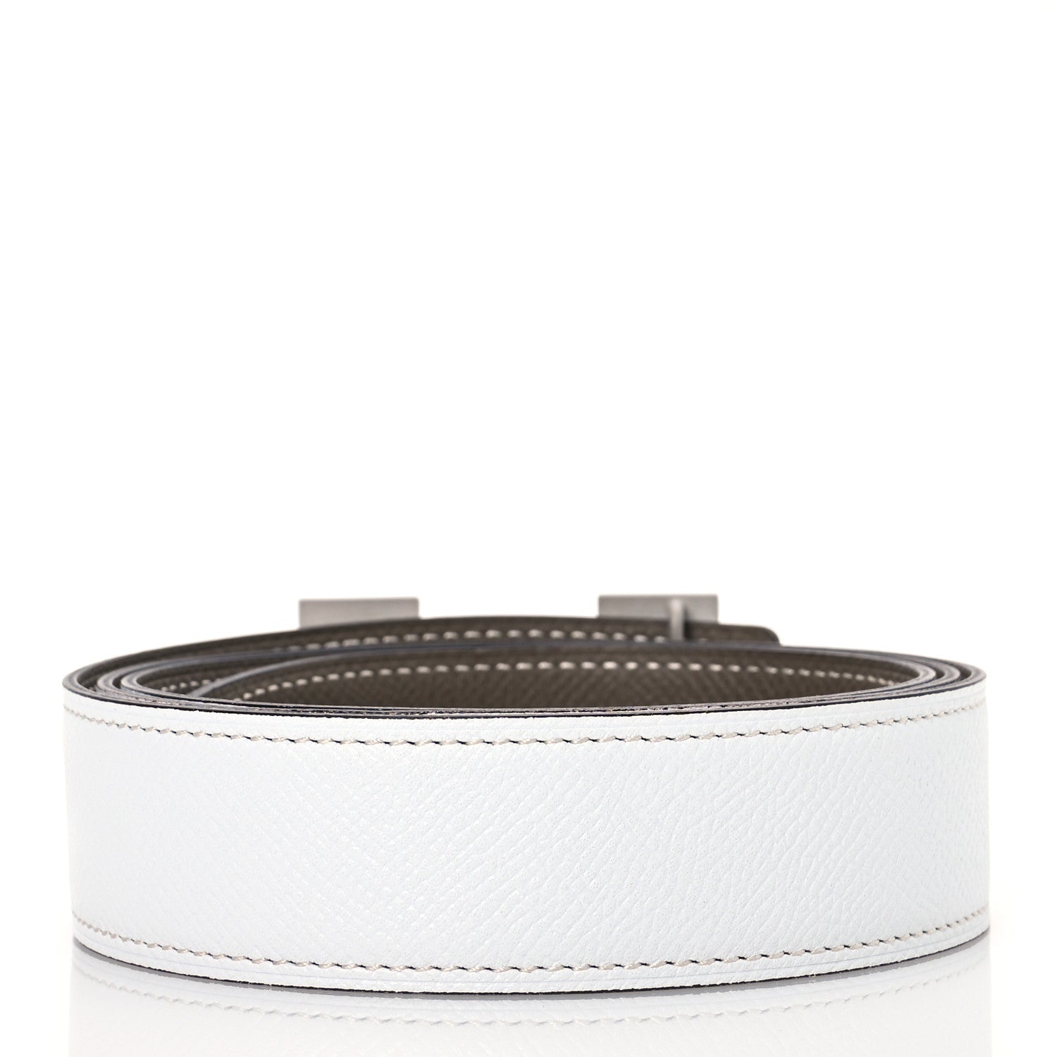 Hermes Epsom 32mm Rope Chain H Belt 95 38 Etoupe White 2 of 7