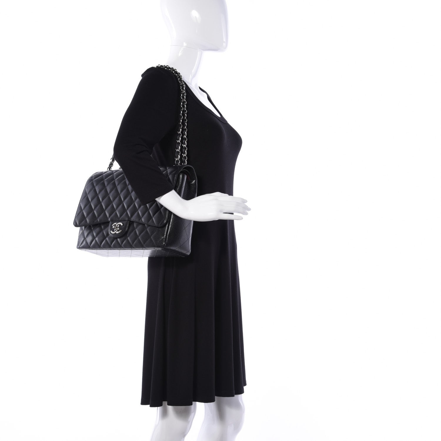 Chanel Caviar Quilted Maxi Double Flap Black 3 of 12