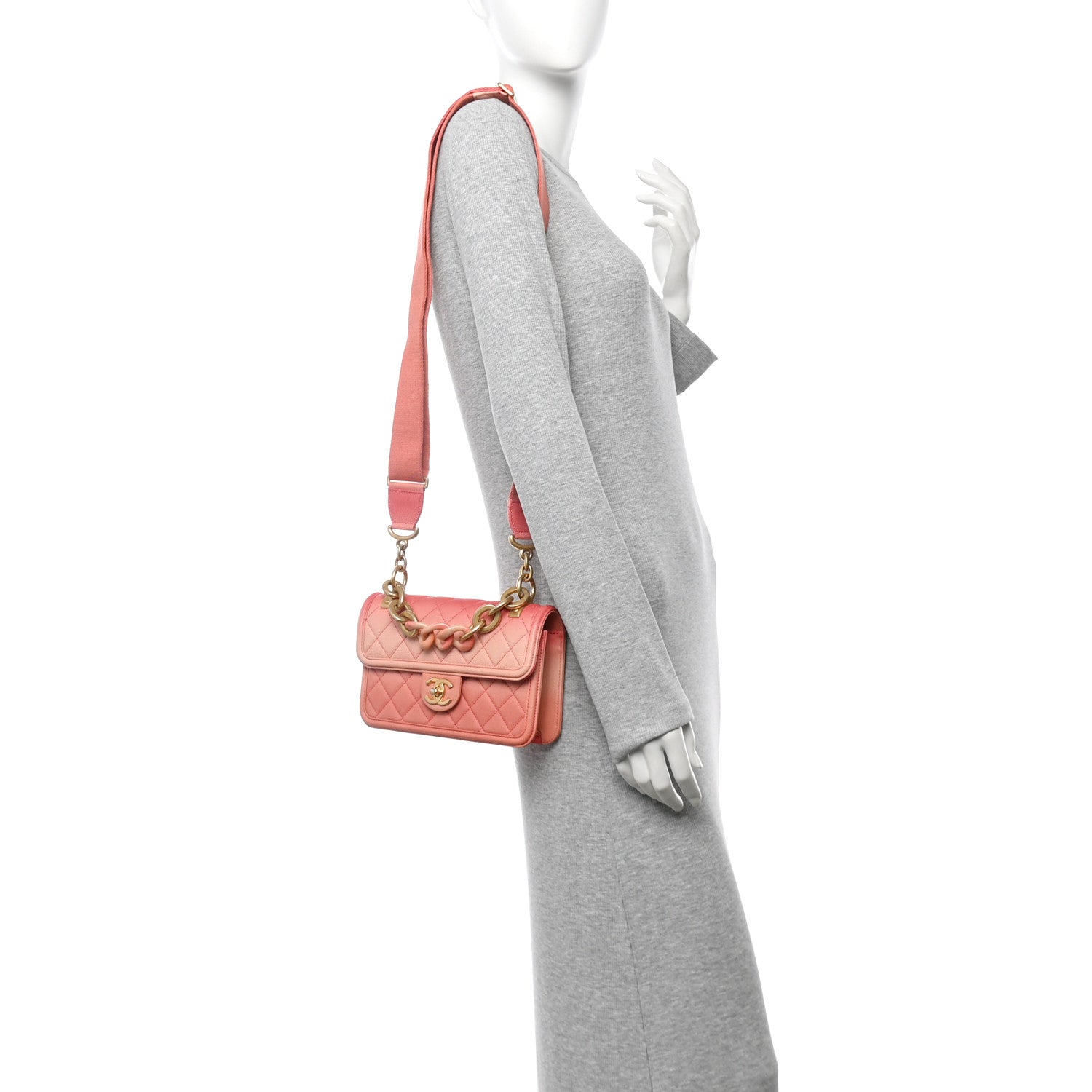 Chanel Caviar Quilted Small Sunset On The Sea Flap Coral 2 of 10