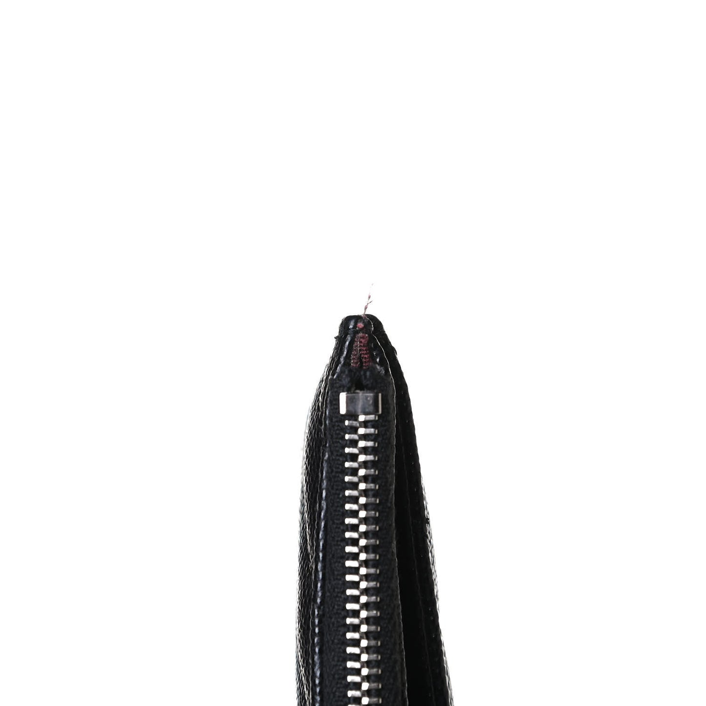 Caviar Chevron Quilted Zip Pouch Black