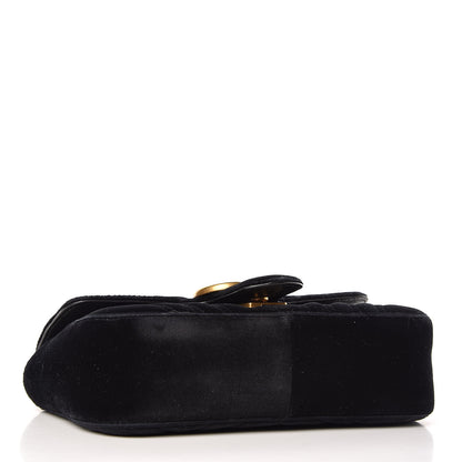 Gucci Velvet Matelasse Mini GG Marmont Shoulder Bag Black 4 of 12