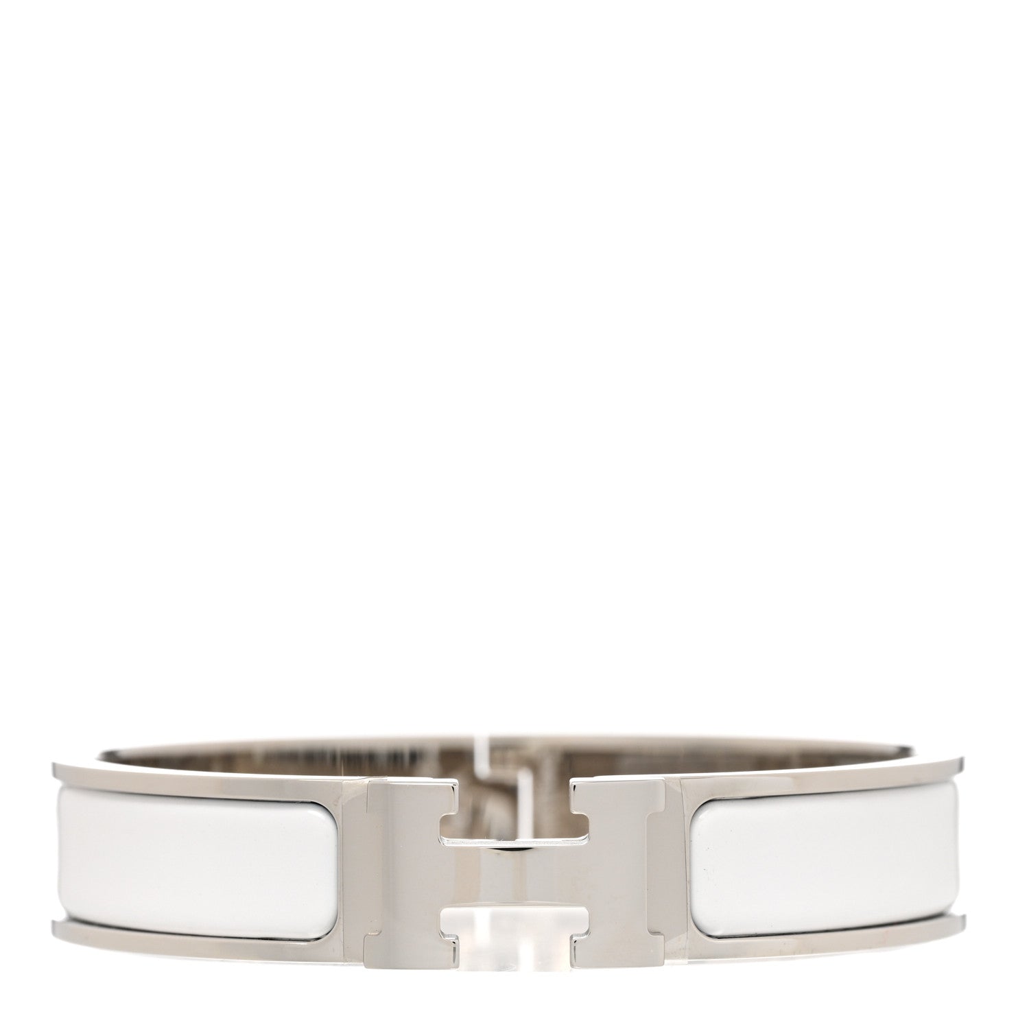 Hermes Enamel Narrow Clic Clac H Bracelet PM White 1 of 6