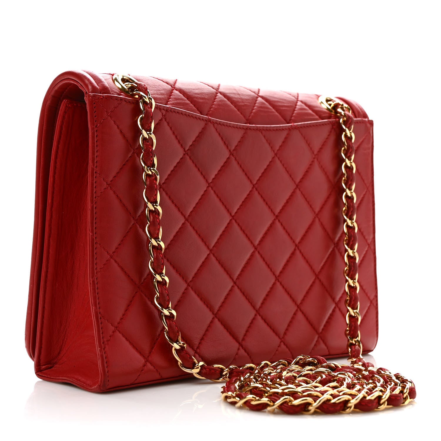 Chanel Lambskin Quilted Small Single Flap Red 3 of 10