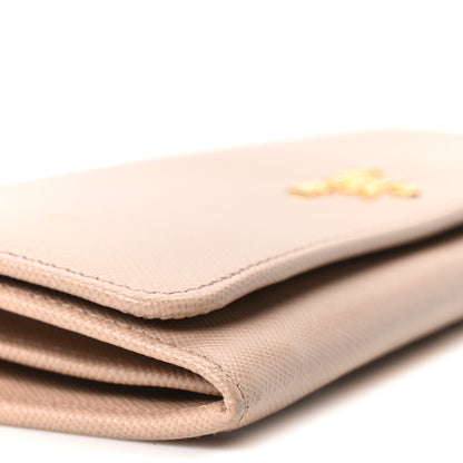 Prada Saffiano Metal Continental Flap Wallet Cammeo 8 of 9