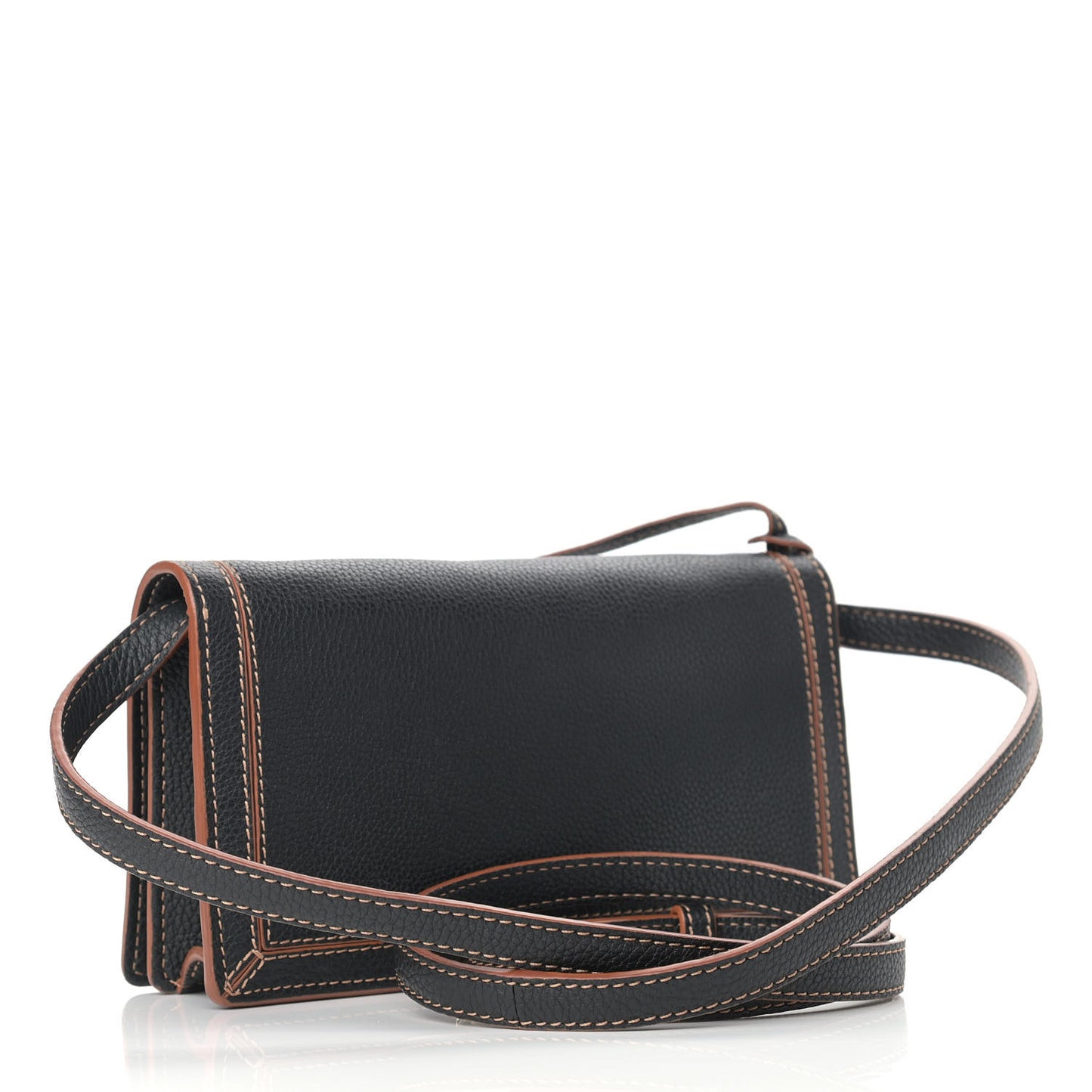 Grained Calfskin Mini Barcelona Shoulder Bag Black