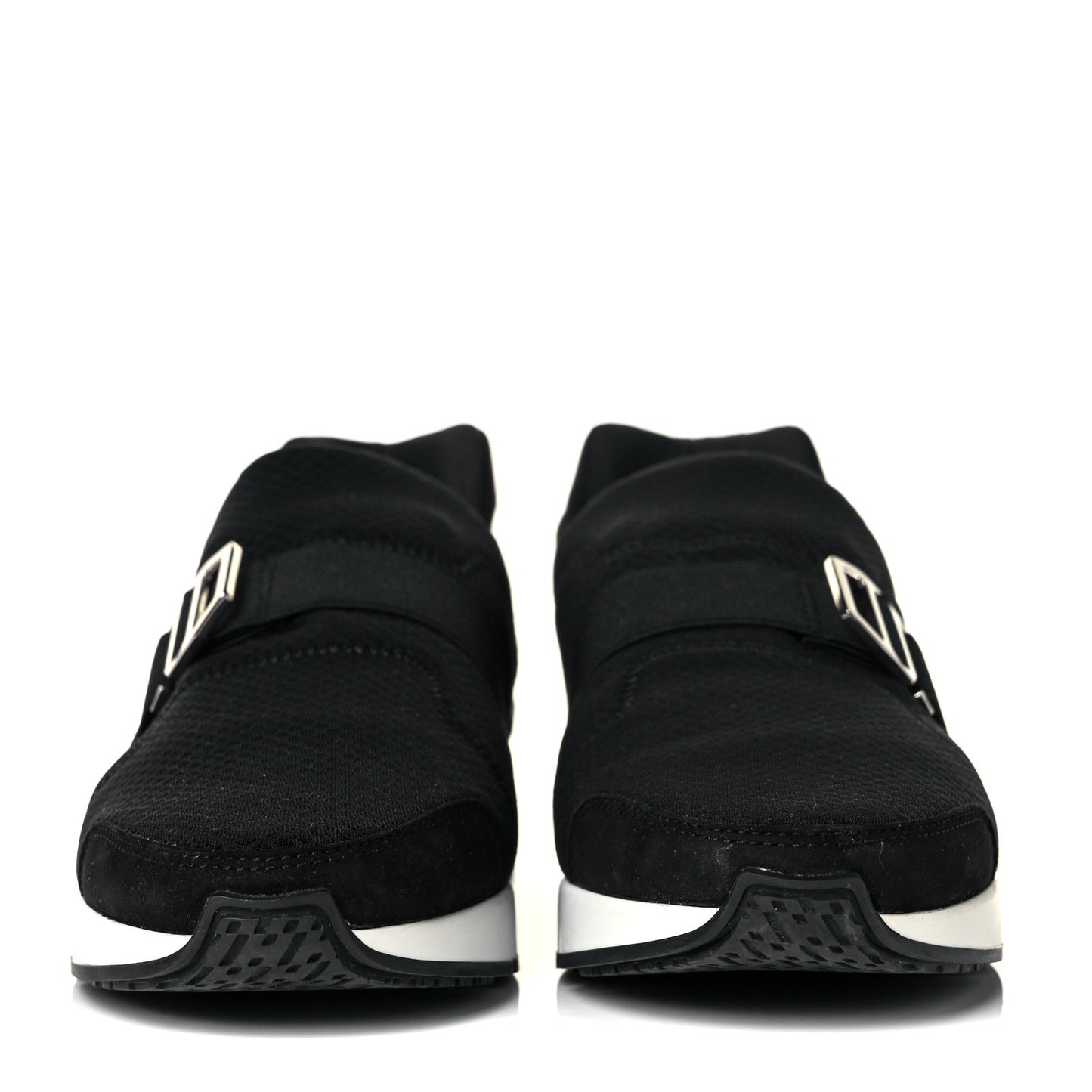 Technical Canvas Calfskin Run Sneakers 37.5 Black