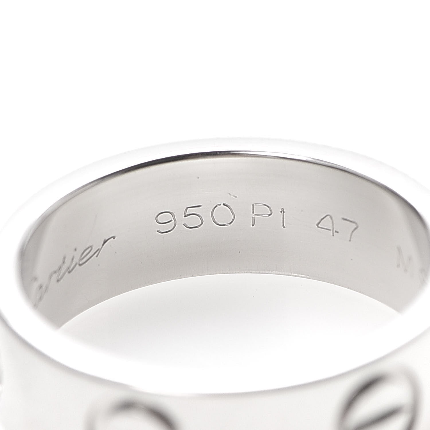 Cartier Platinum 5.5mm LOVE Ring 47 4 5 of 7