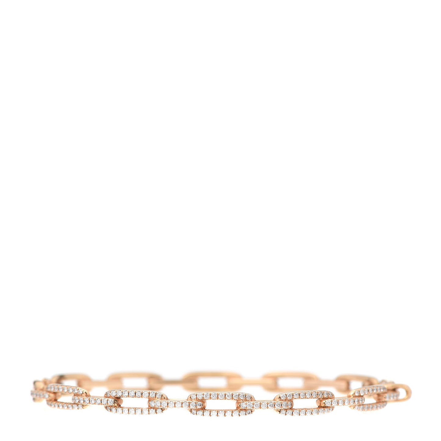 18K Yellow Gold Diamond 4mm Stax Chain Link Bracelet