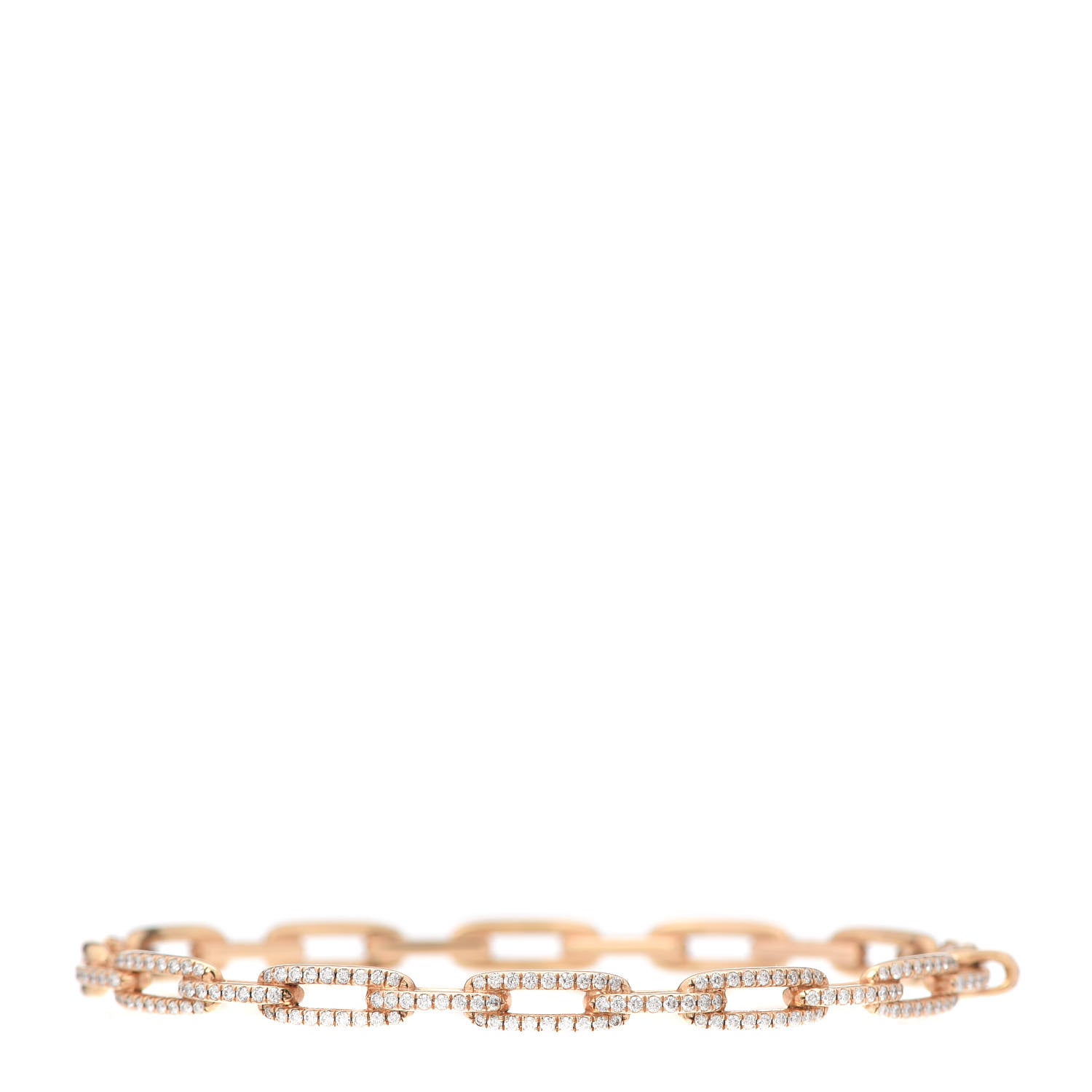 David Yurman 18K Yellow Gold Diamond 4mm Stax Chain Link Bracelet 1 of 5