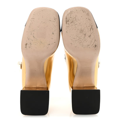 Miu Miu Metallic Patent Colorblock Mary Jane Pumps 40 Platino Black 6 of 9