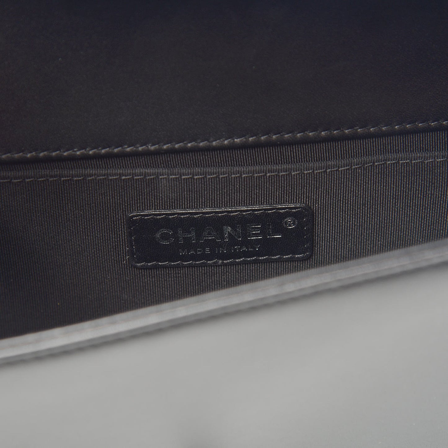 Calfskin Painted Chevron Embossed Medium Boy Flap Black