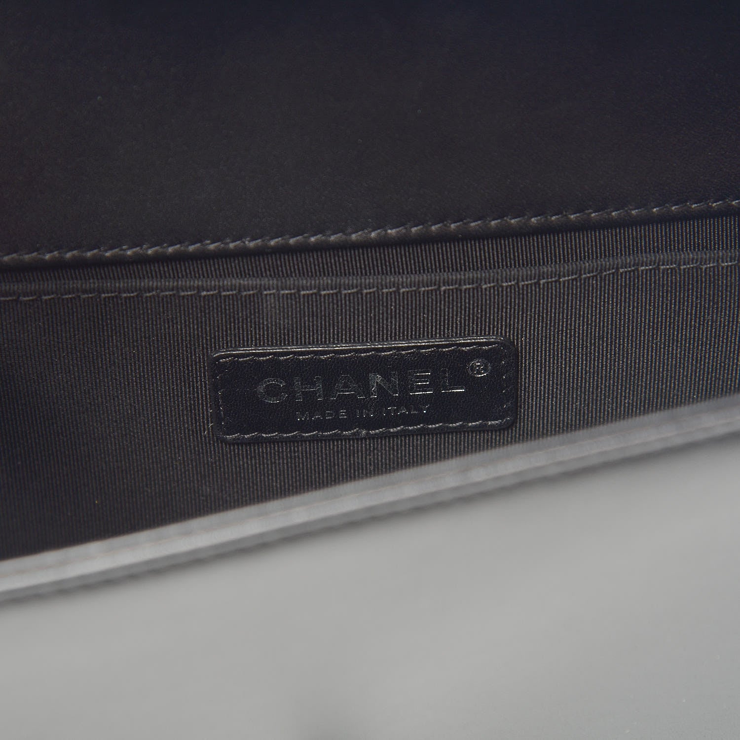Chanel Calfskin Painted Chevron Embossed Medium Boy Flap Black 8 of 13