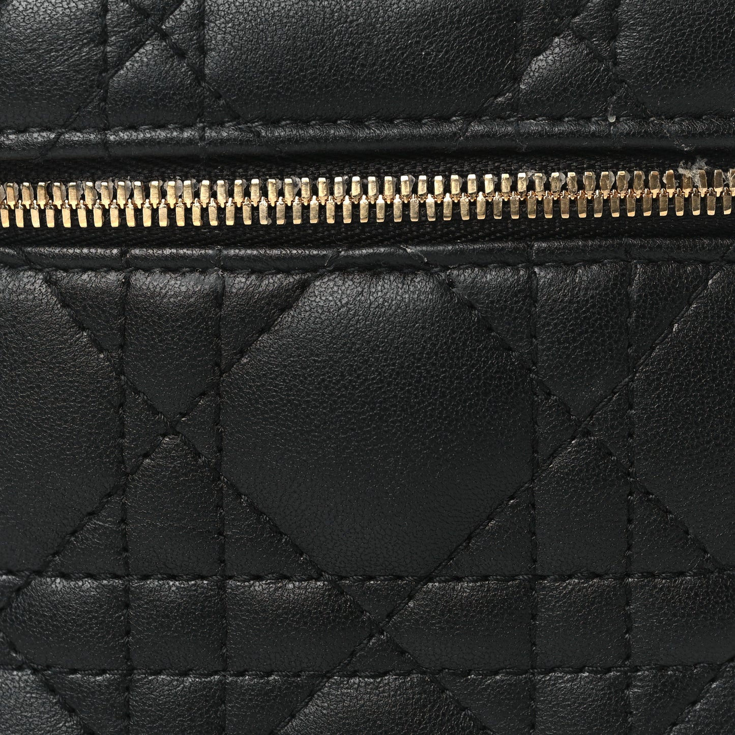 Lambskin Cannage Micro Lady Dior Vanity Case Black