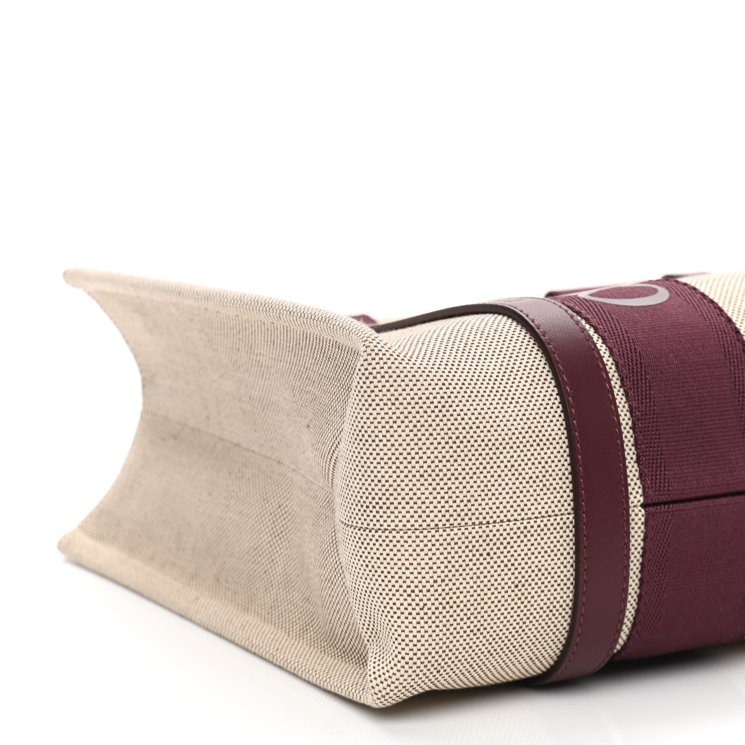 Chloe Cotton Calfskin Medium Woody Ribbon Tote Burgundy 5 of 10