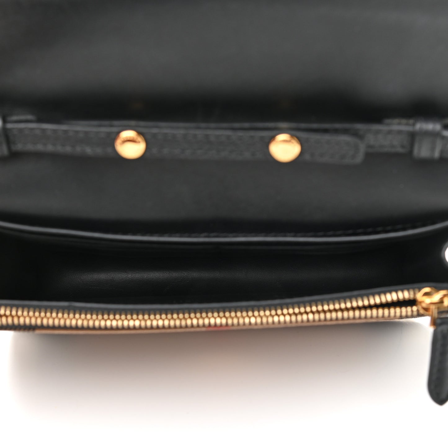 Grained Calfskin House Check Tartan Mix Hampshire Wallet On Chain Black