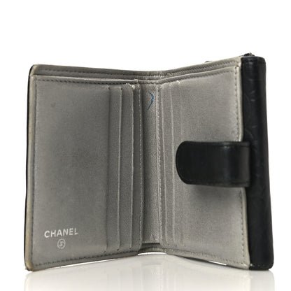Chanel Lambskin Embossed Camellia French Wallet Black 5 of 21