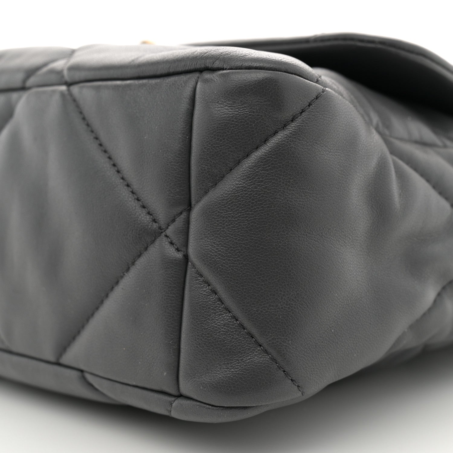 Chanel Goatskin Quilted Large Chanel 19 Flap Dark Grey 10 of 11