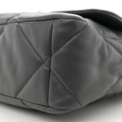 Chanel Goatskin Quilted Large Chanel 19 Flap Dark Grey 10 of 11