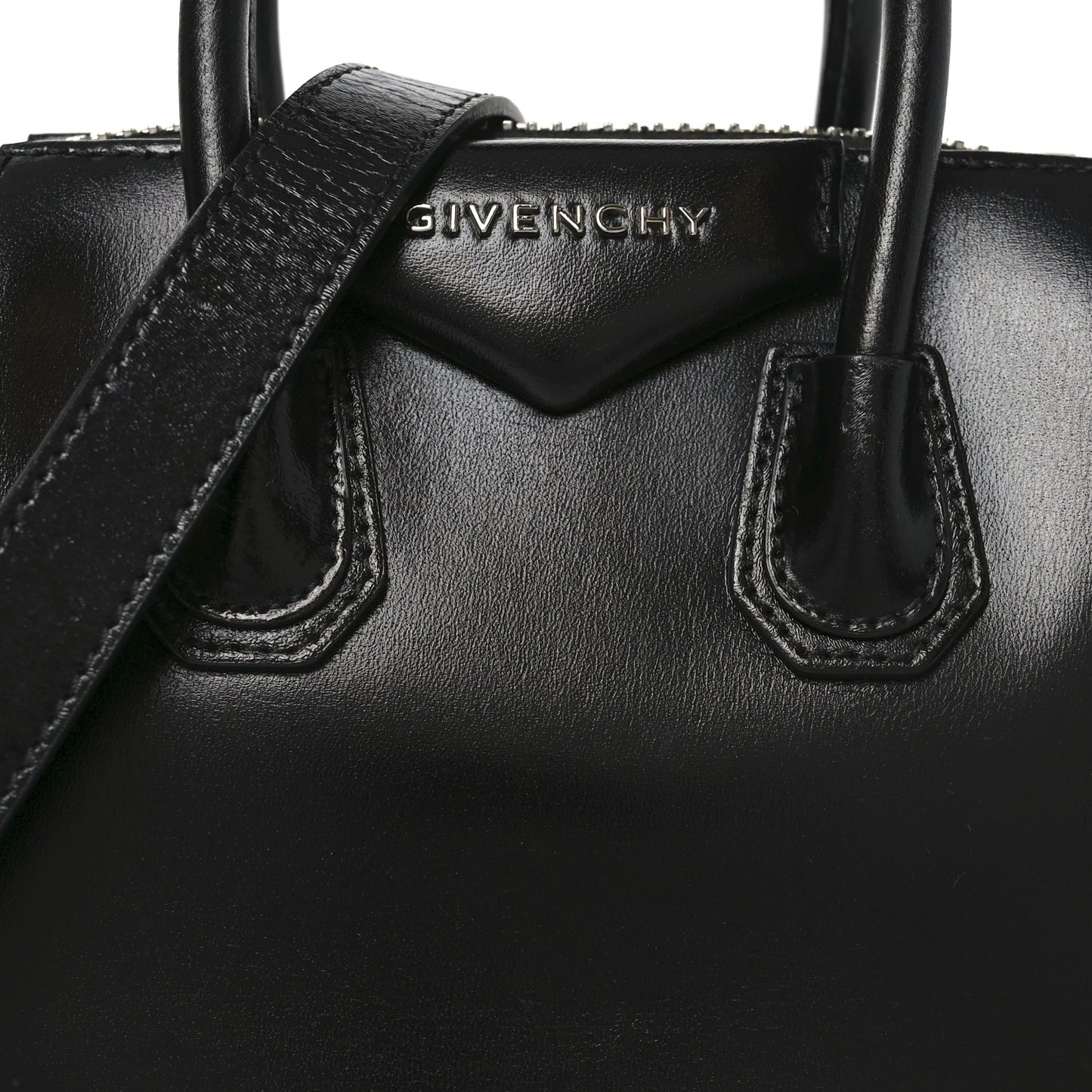Shiny Lord Calfskin Mini Antigona Black