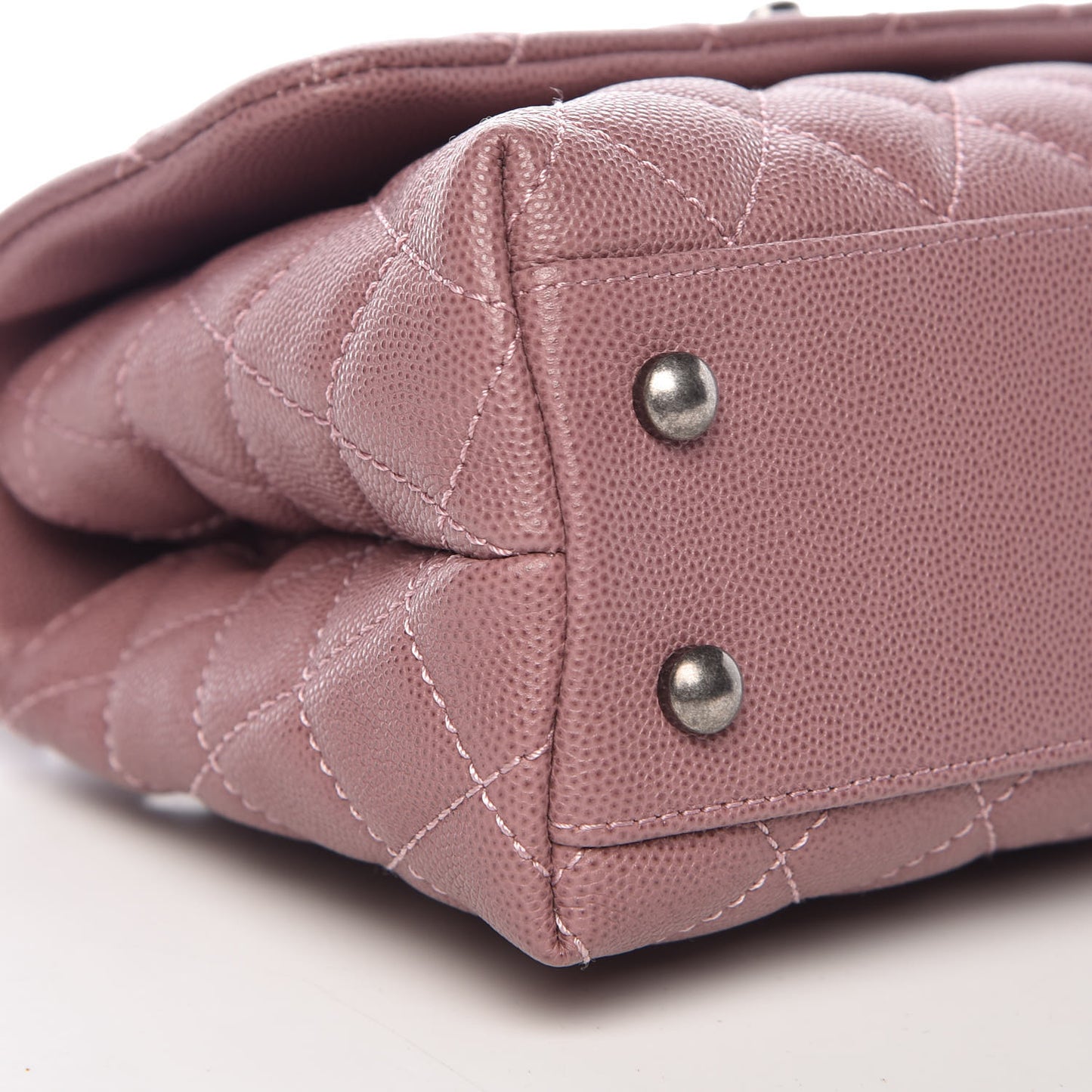 Caviar Lizard Quilted Mini Coco Handle Flap Pink