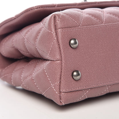 Chanel Caviar Lizard Quilted Mini Coco Handle Flap Pink 9 of 10