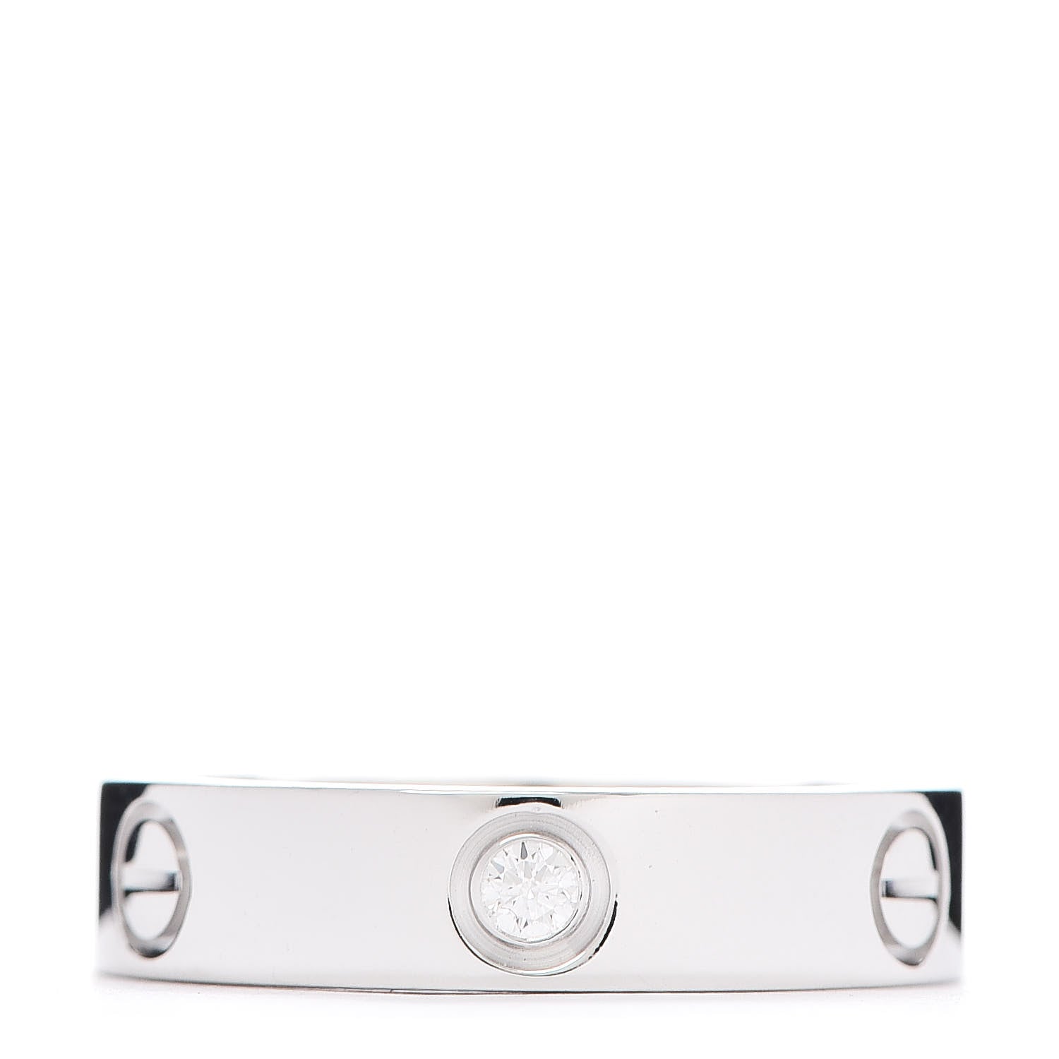 Cartier 18K White Gold 3 Diamond 5.5mm LOVE Ring 61 9.5 1 of 5