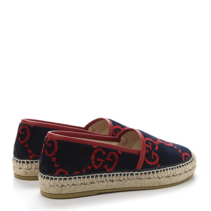 Gucci Terry Cloth GG Monogram Espadrilles 35 Blue Red 4 of 9