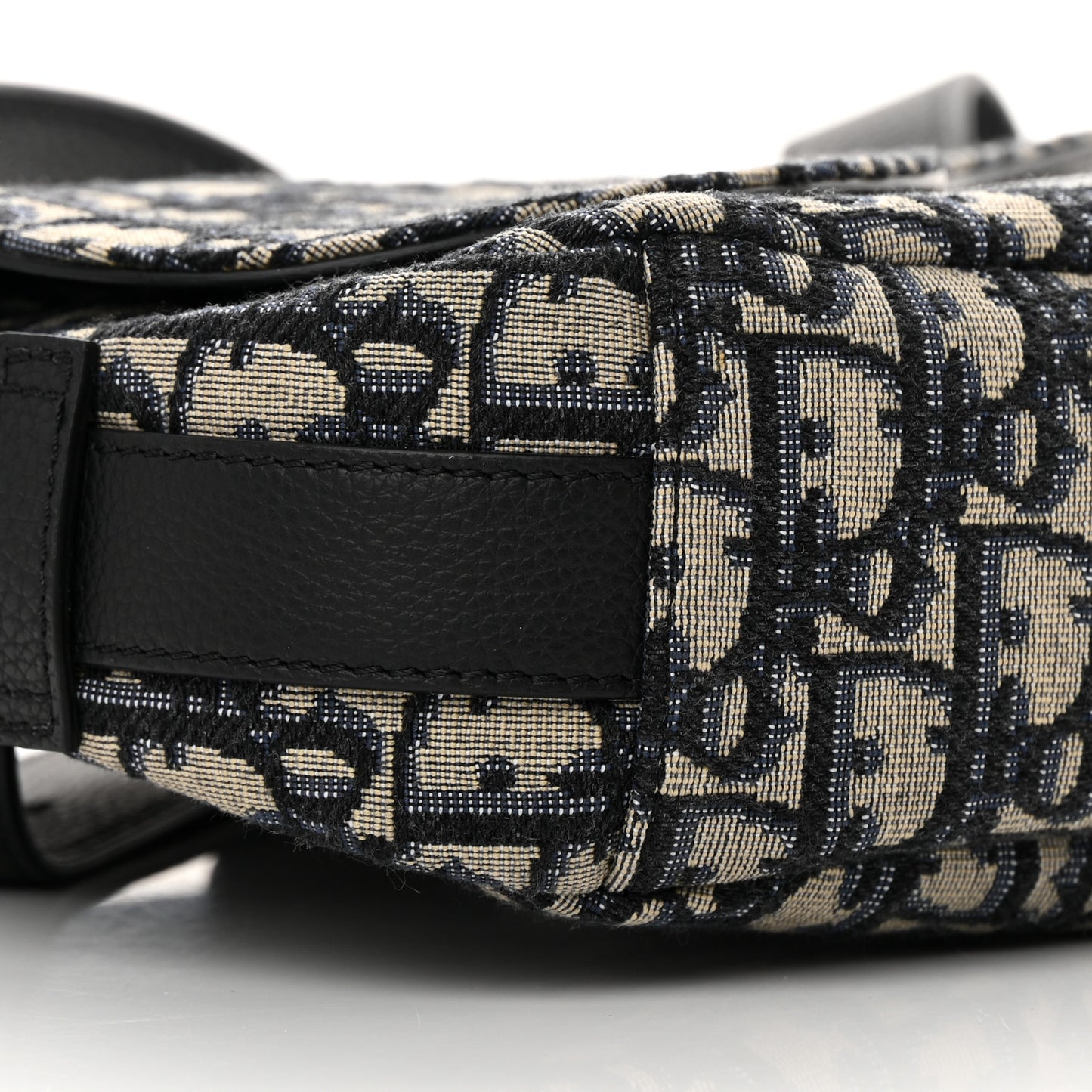 Oblique Mini Soft Saddle Bag Beige Black