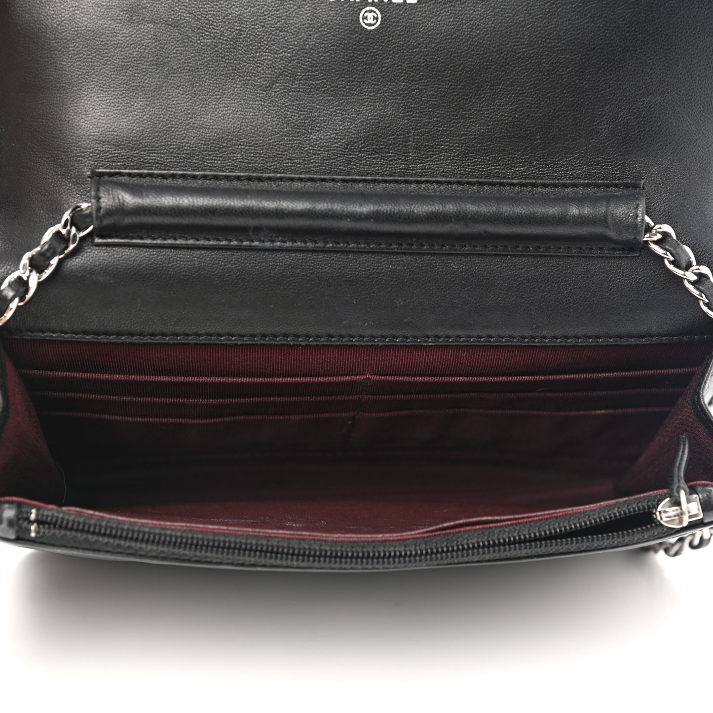 Lambskin Quilted Wallet On Chain WOC Black
