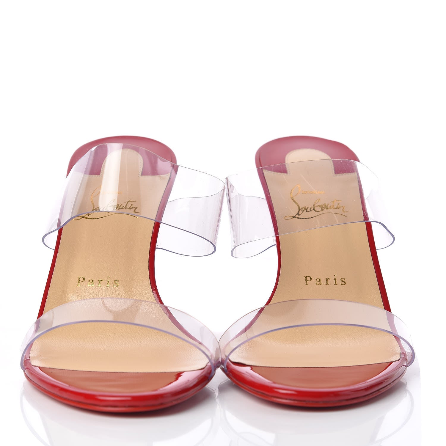 Christian Louboutin Patent PVC Just Nothing 85 Slide Sandals 39.5 Loubi 2 of 9