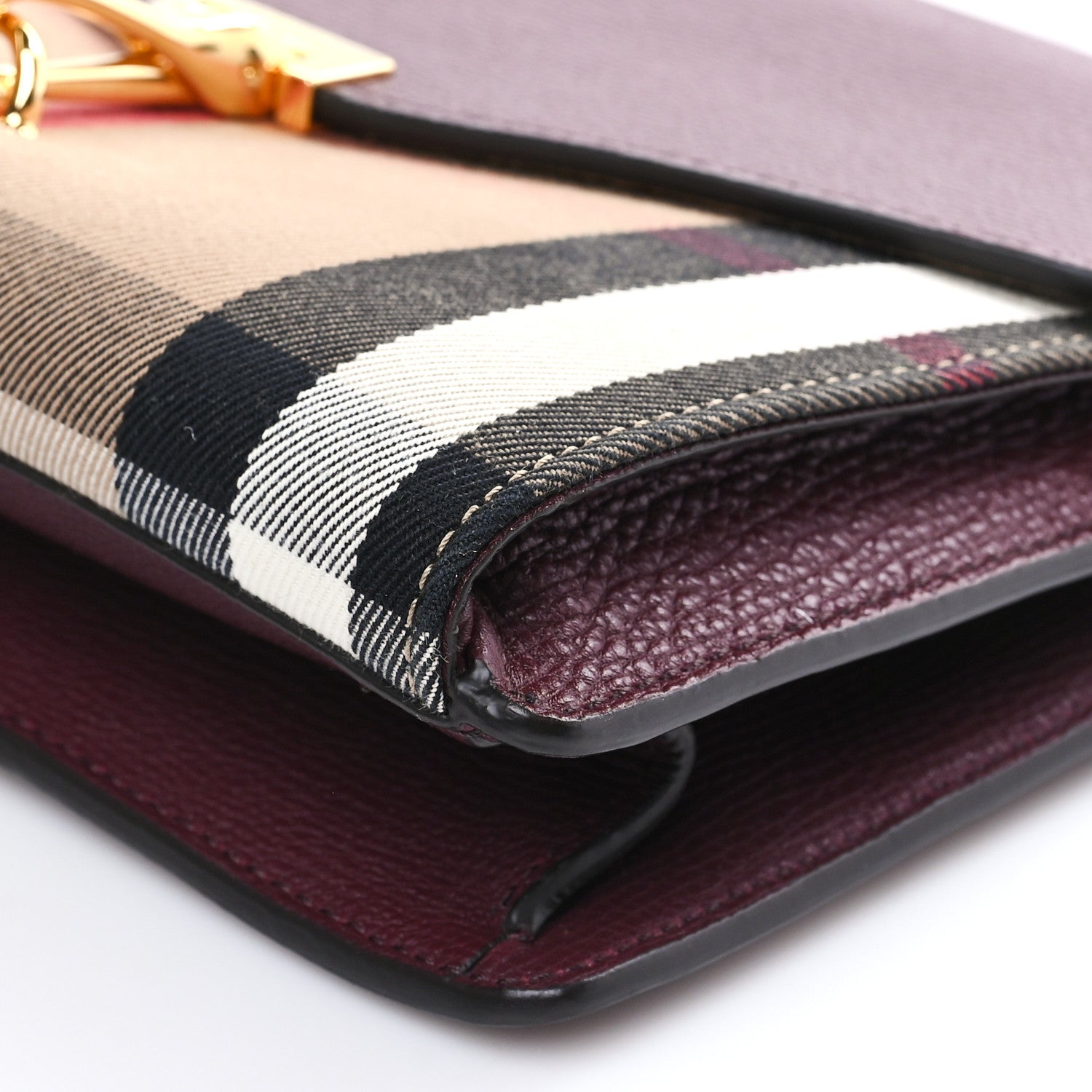 Burberry Derby Calfskin House Check Small Macken Crossbody Bag Mahogany Red 9 of 9