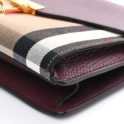 Burberry Derby Calfskin House Check Small Macken Crossbody Bag Mahogany Red 9 of 9